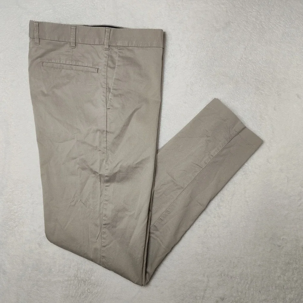 Moss London Pants Mens 36x31 Beige Chino‎ Slim Tapered Cotton Lyocell Stretch